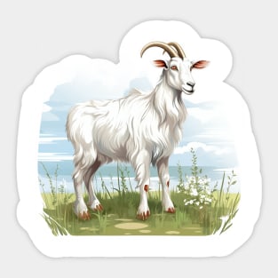 White Goat Sticker